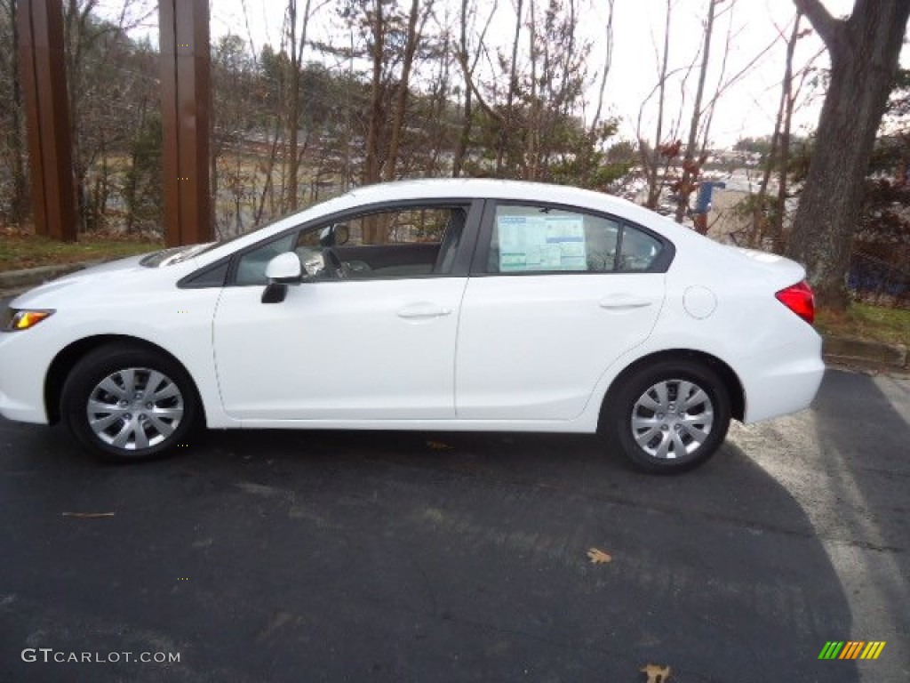 2012 Civic LX Sedan - Taffeta White / Gray photo #4