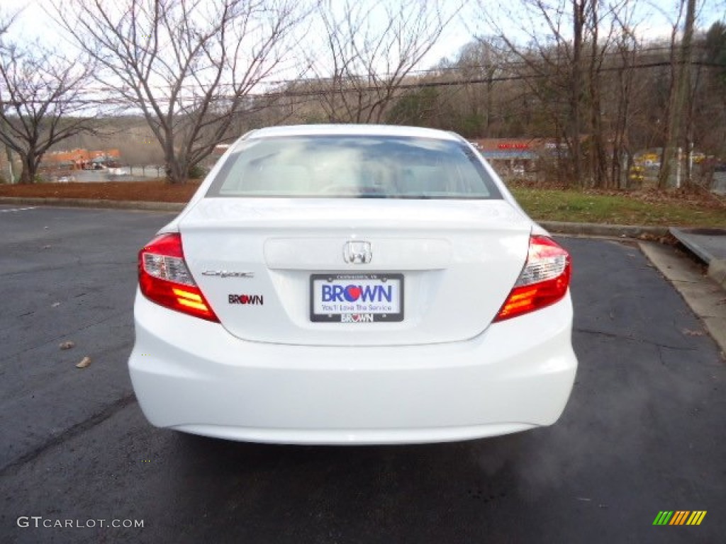 2012 Civic LX Sedan - Taffeta White / Gray photo #6