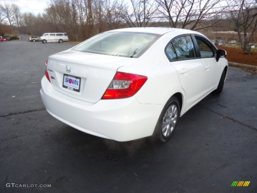 2012 Civic LX Sedan - Taffeta White / Gray photo #7
