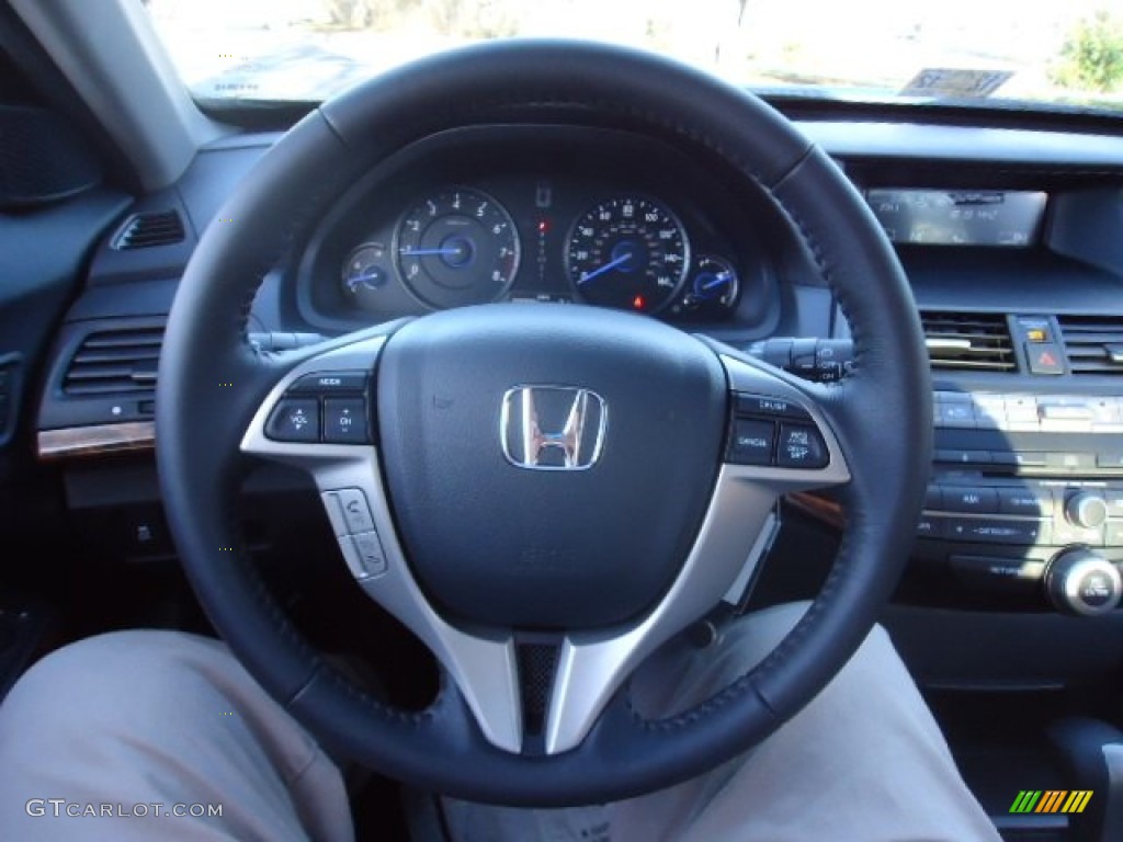 2012 Honda Accord Crosstour EX-L 4WD Black Steering Wheel Photo #59111162