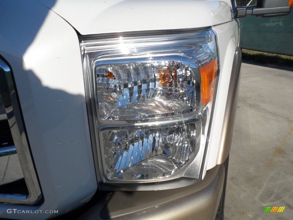 2012 F250 Super Duty King Ranch Crew Cab 4x4 - White Platinum Metallic Tri-Coat / Chaparral Leather photo #9