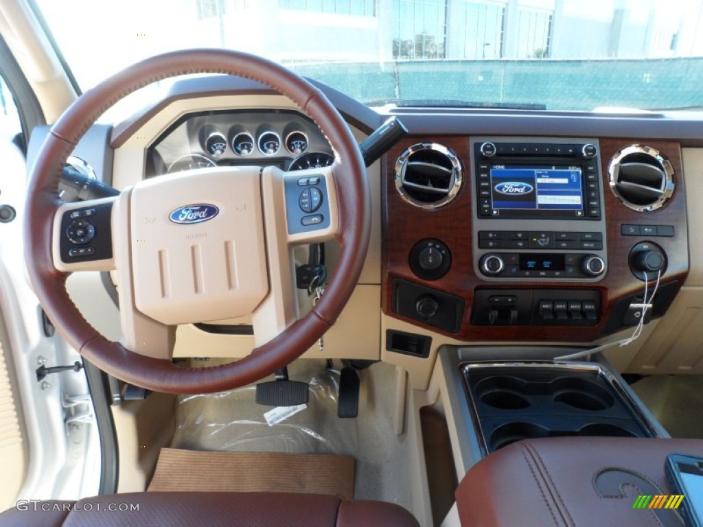 2012 F250 Super Duty King Ranch Crew Cab 4x4 - White Platinum Metallic Tri-Coat / Chaparral Leather photo #28