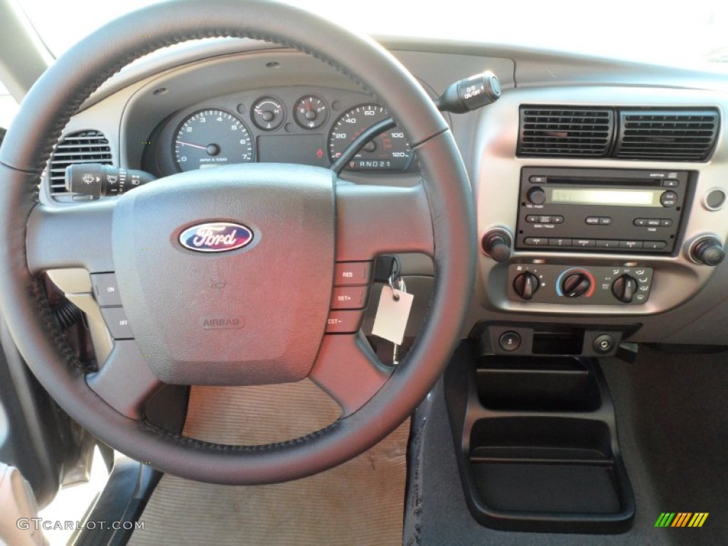 2011 Ford Ranger XLT SuperCab Medium Dark Flint Steering Wheel Photo #59113328