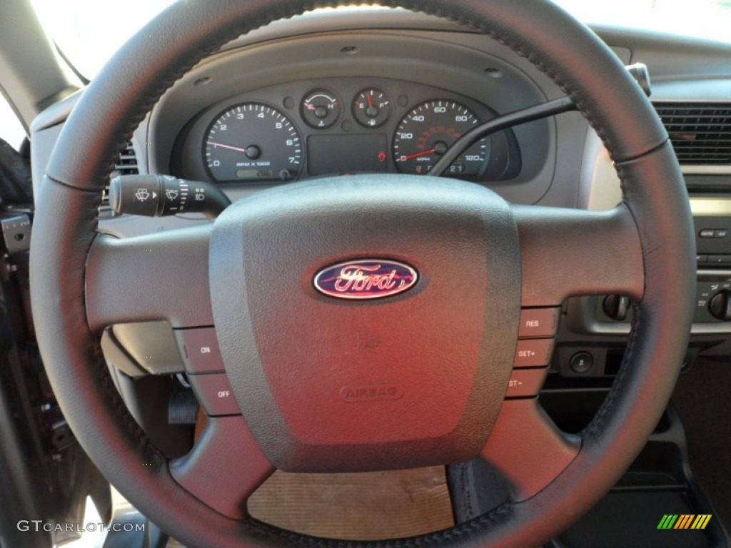 2011 Ford Ranger XLT SuperCab Medium Dark Flint Steering Wheel Photo #59113349