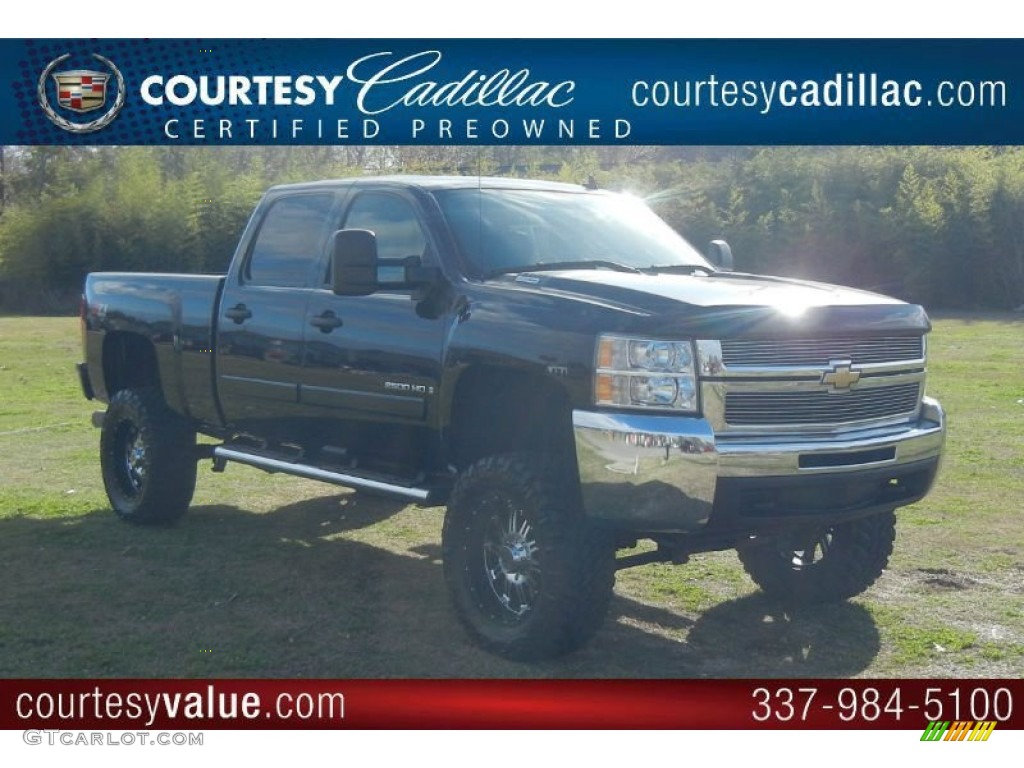 2008 Silverado 2500HD LT Crew Cab 4x4 - Black / Ebony Black photo #1