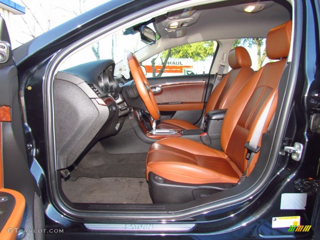 2009 Aura XR V6 - Carbon Flash Metallic / Morocco Brown photo #9