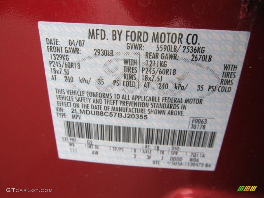 2007 MKX AWD - Vivid Red Metallic / Charcoal Black photo #19