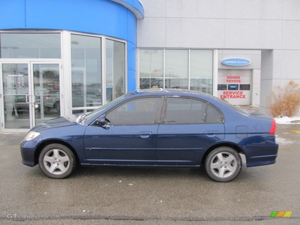 2004 Civic EX Sedan - Eternal Blue Pearl / Gray photo #3