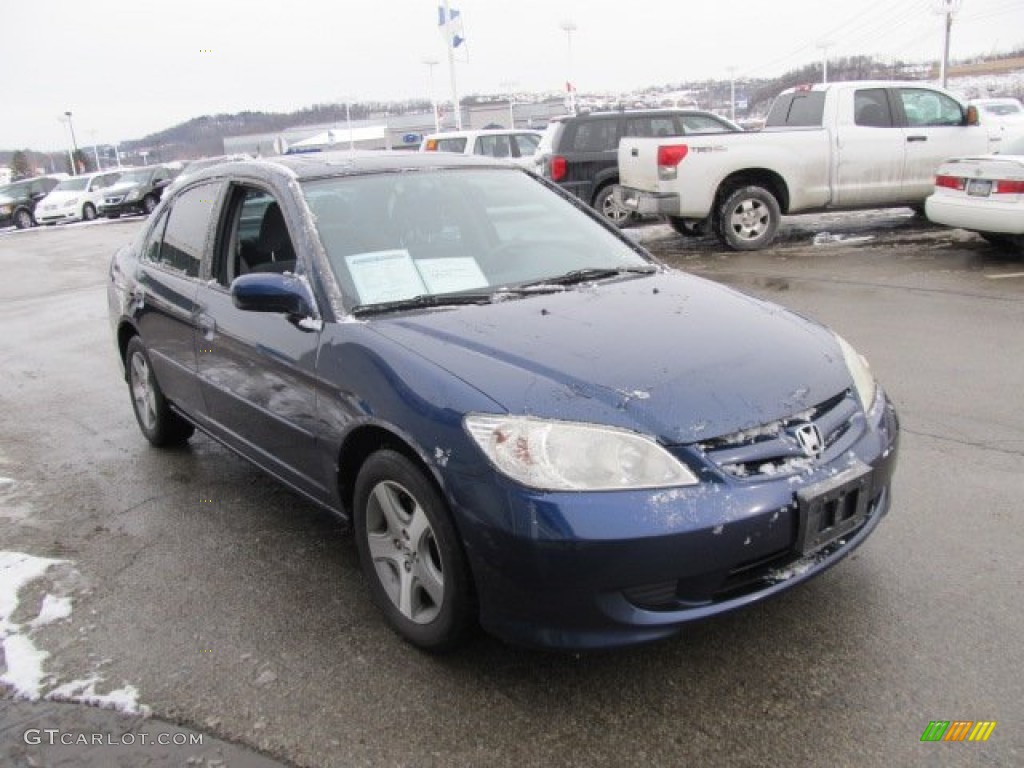 2004 Civic EX Sedan - Eternal Blue Pearl / Gray photo #9