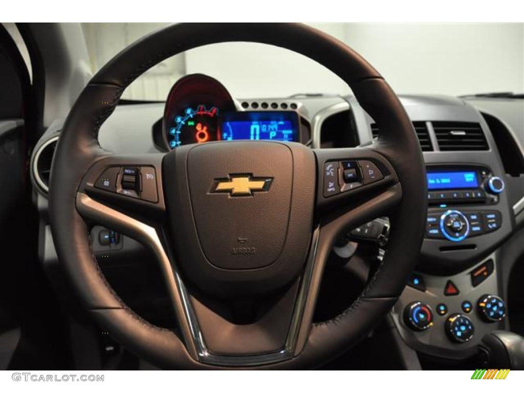 2012 Chevrolet Sonic LTZ Sedan Dark Pewter/Dark Titanium Steering Wheel Photo #59132222