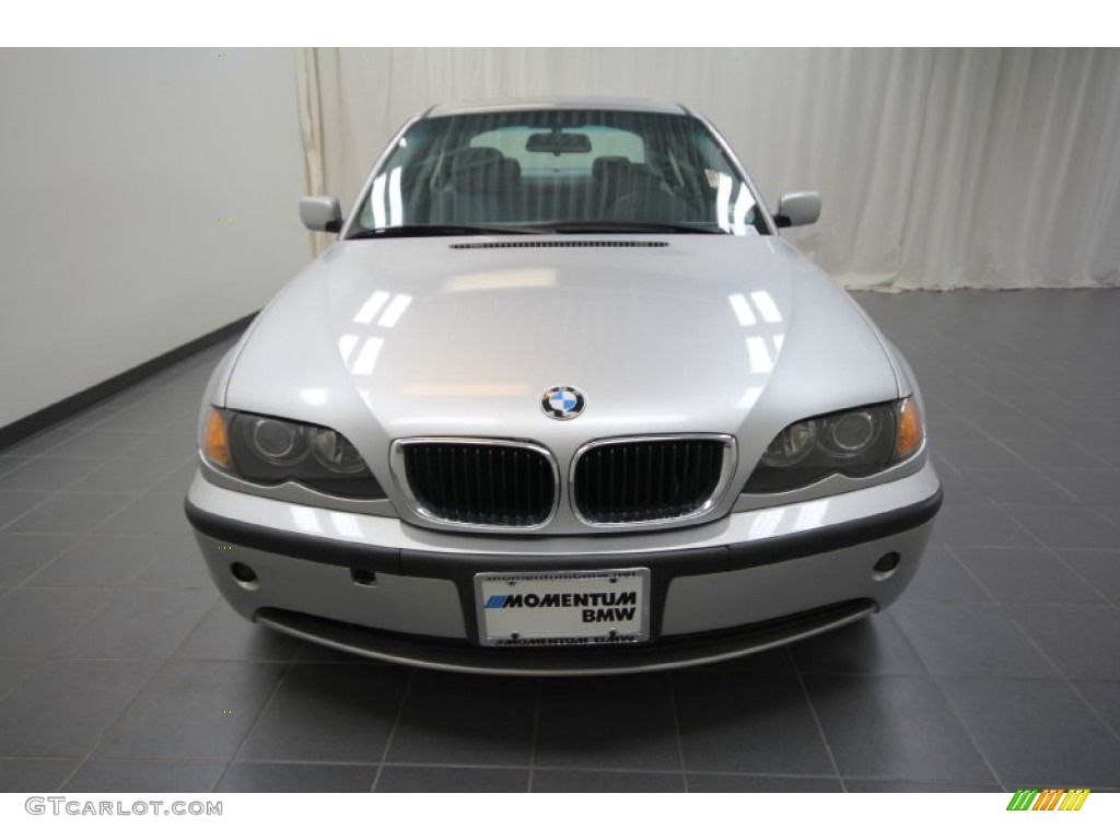 2002 3 Series 325i Sedan - Titanium Silver Metallic / Grey photo #6