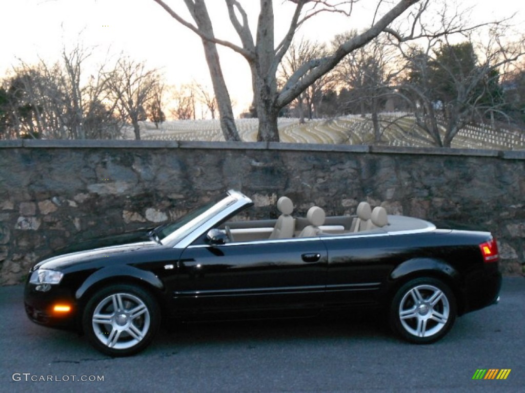 2008 A4 2.0T Cabriolet - Brilliant Black / Beige photo #3