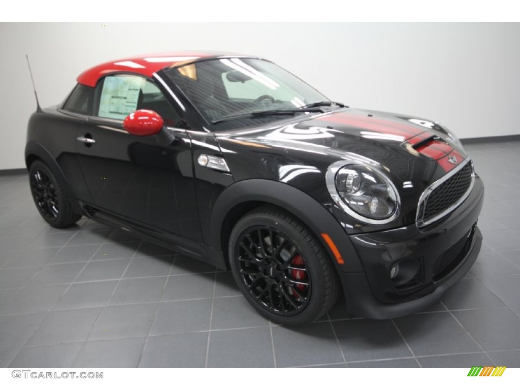 Midnight Black Metallic 2012 Mini Cooper John Cooper Works Coupe Exterior Photo #59135339