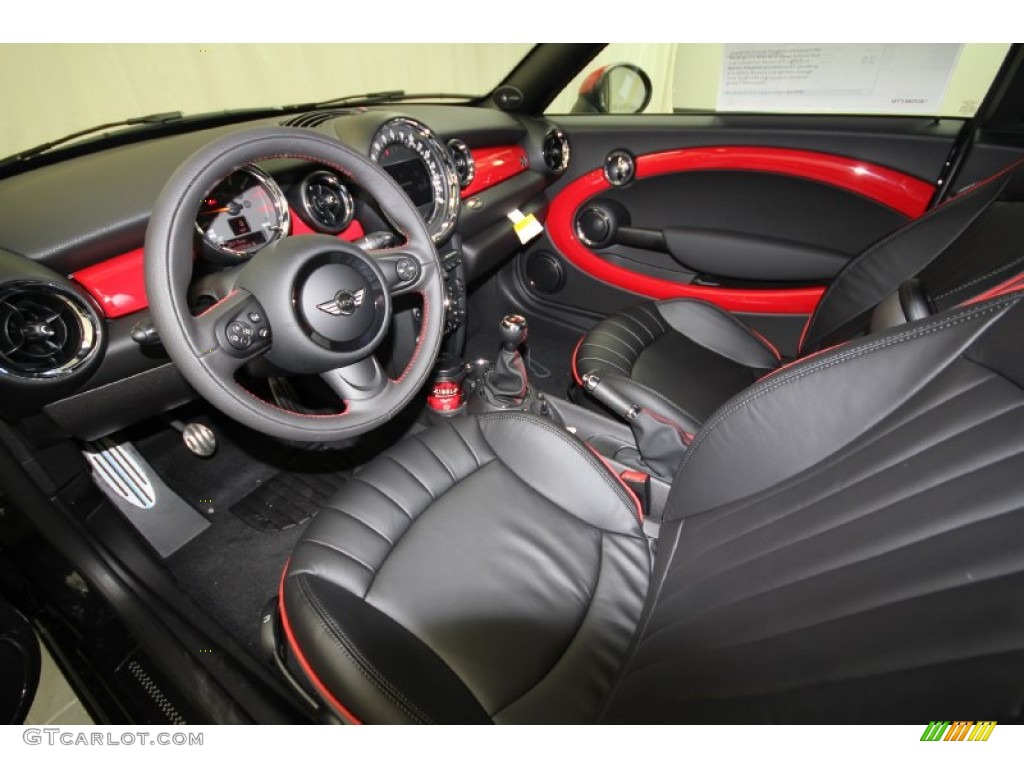 Lounge Championship Red Interior 2012 Mini Cooper John Cooper Works Coupe Photo #59135357