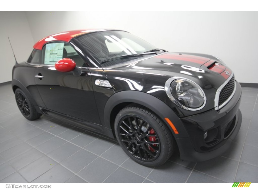 Midnight Black Metallic 2012 Mini Cooper John Cooper Works Coupe Exterior Photo #59135381