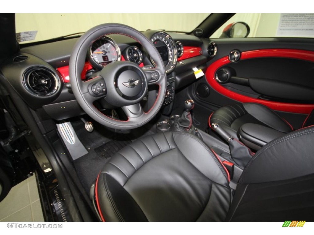 Lounge Championship Red Interior 2012 Mini Cooper John Cooper Works Coupe Photo #59135498