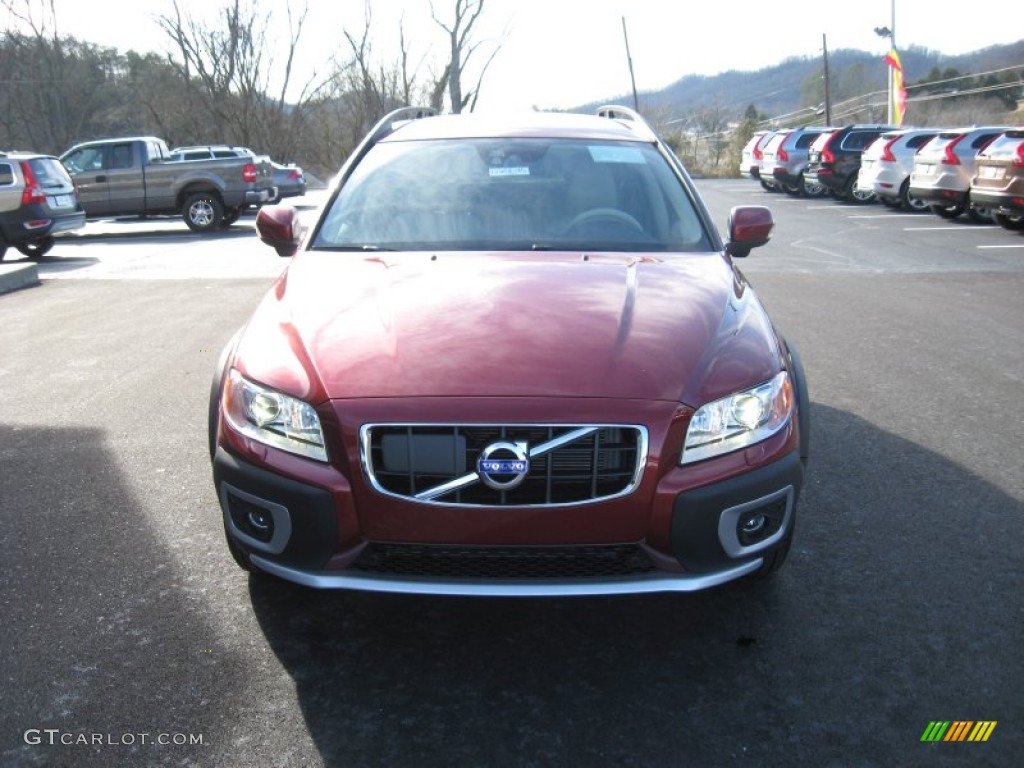 2012 XC70 3.2 AWD - Flamenco Red Metallic / Sandstone Beige photo #3