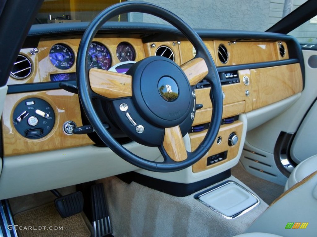 2008 Rolls-Royce Phantom Drophead Coupe Standard Phantom Drophead Coupe Model Light Creme Steering Wheel Photo #59136416