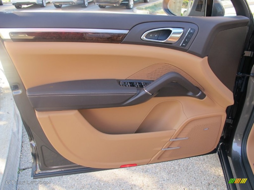 2012 Porsche Cayenne S Hybrid Natural Espresso/Cognac Door Panel Photo #59137115