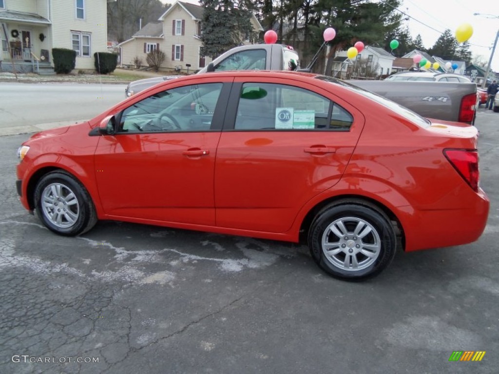 2012 Sonic LS Sedan - Victory Red / Jet Black/Dark Titanium photo #1