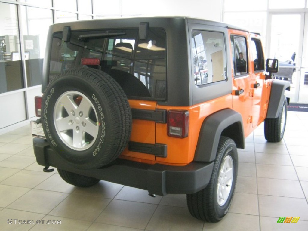 Crush Orange 2012 Jeep Wrangler Unlimited Sport S 4x4 Exterior Photo #59142137