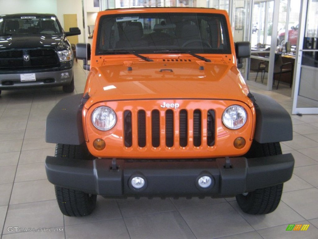 Crush Orange 2012 Jeep Wrangler Unlimited Sport S 4x4 Exterior Photo #59142167