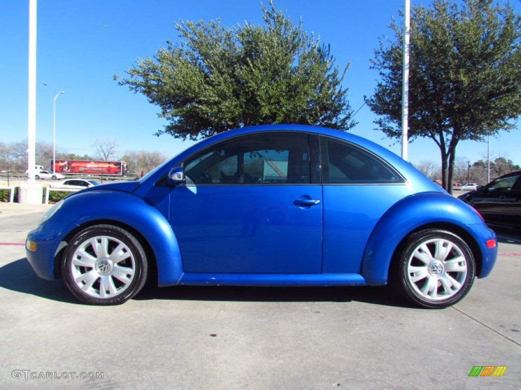 2003 New Beetle GLS 1.8T Coupe - Blue Lagoon Metallic / Black/Blue photo #2