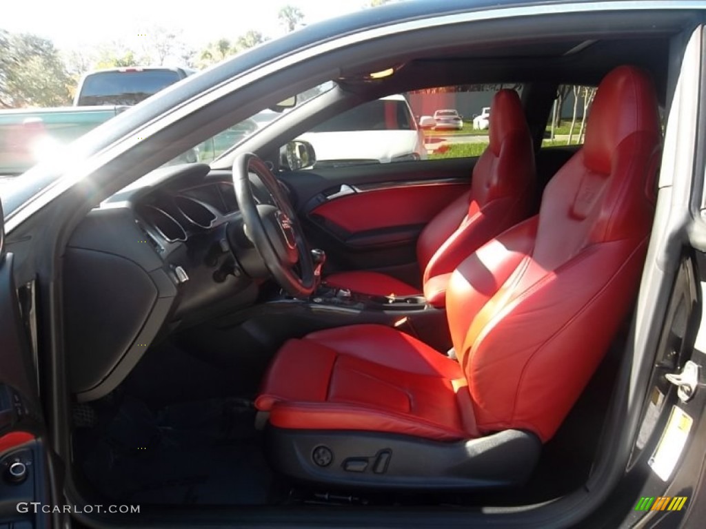 Black/Magma Red Silk Nappa Leather Interior 2011 Audi S5 4.2 FSI quattro Coupe Photo #59145533