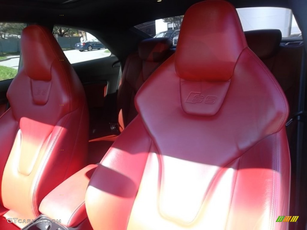Black/Magma Red Silk Nappa Leather Interior 2011 Audi S5 4.2 FSI quattro Coupe Photo #59145542