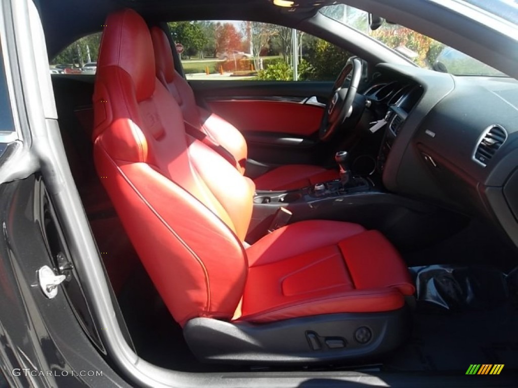 Black/Magma Red Silk Nappa Leather Interior 2011 Audi S5 4.2 FSI quattro Coupe Photo #59145563
