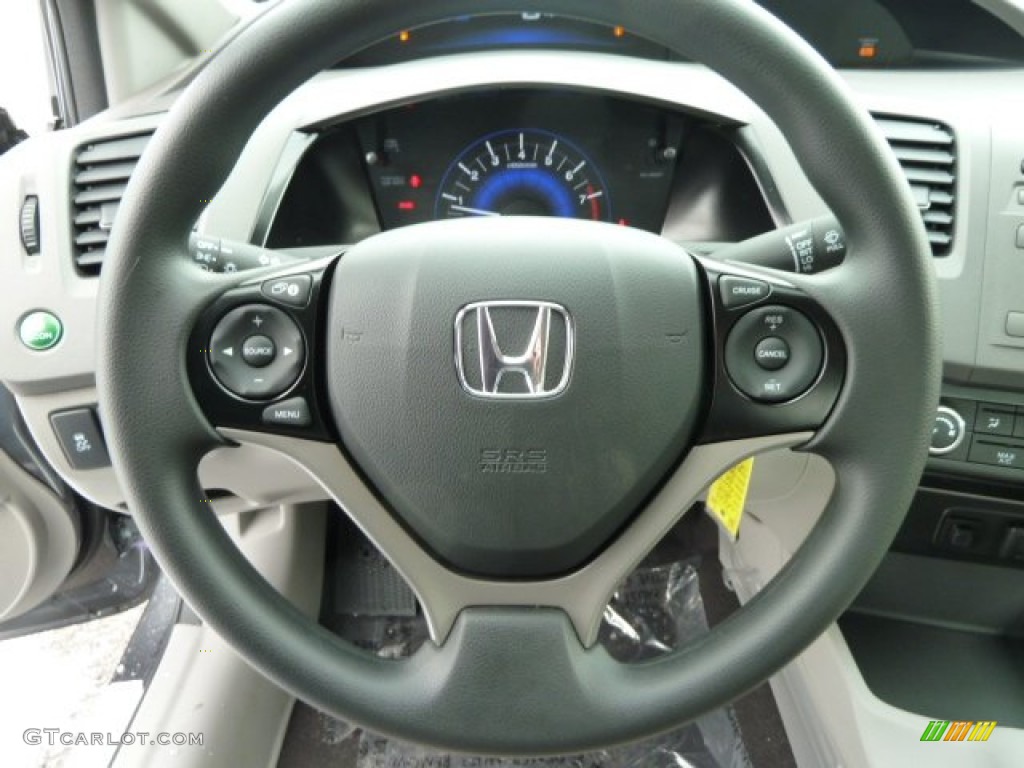 2012 Honda Civic LX Sedan Gray Steering Wheel Photo #59147156