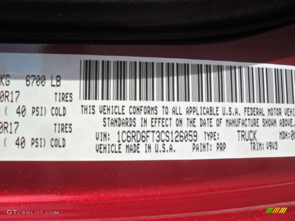 2012 Ram 1500 ST Quad Cab - Deep Cherry Red Crystal Pearl / Dark Slate Gray/Medium Graystone photo #6