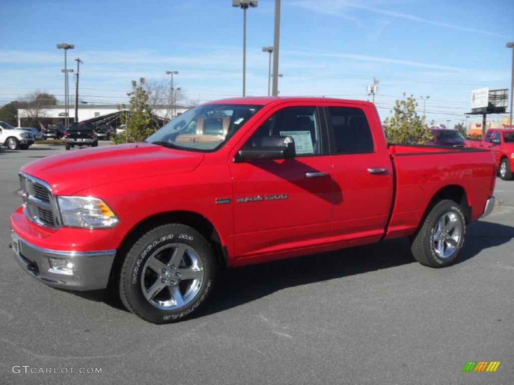 2012 Ram 1500 Big Horn Quad Cab 4x4 - Flame Red / Dark Slate Gray/Medium Graystone photo #1