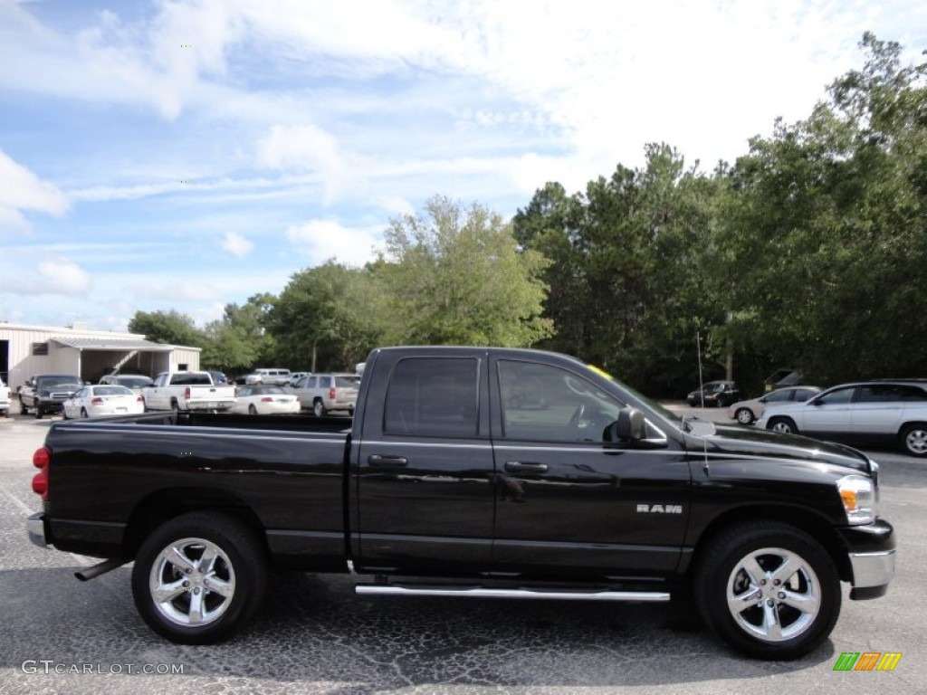 2008 Ram 1500 Lone Star Edition Quad Cab - Brilliant Black Crystal Pearl / Khaki photo #9