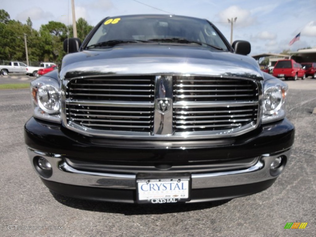 2008 Ram 1500 Lone Star Edition Quad Cab - Brilliant Black Crystal Pearl / Khaki photo #13