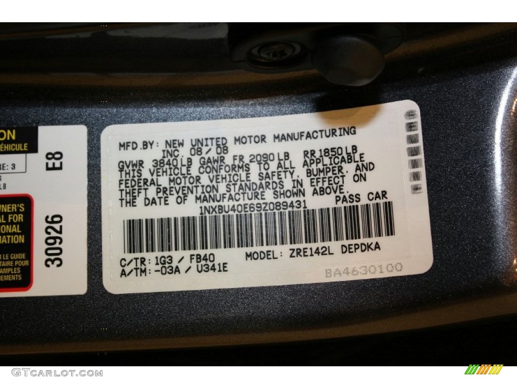 2009 Corolla LE - Magnetic Gray Metallic / Bisque photo #20