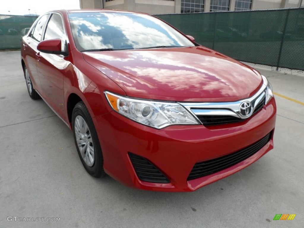 2012 Camry LE - Barcelona Red Metallic / Ivory photo #1