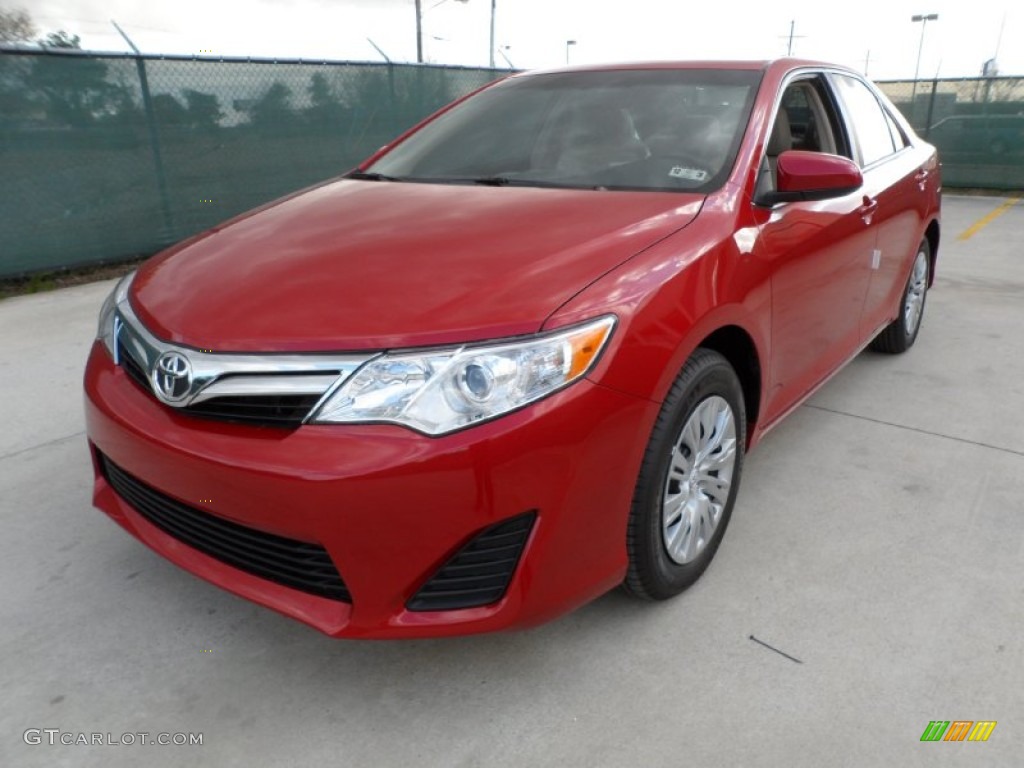 2012 Camry LE - Barcelona Red Metallic / Ivory photo #7