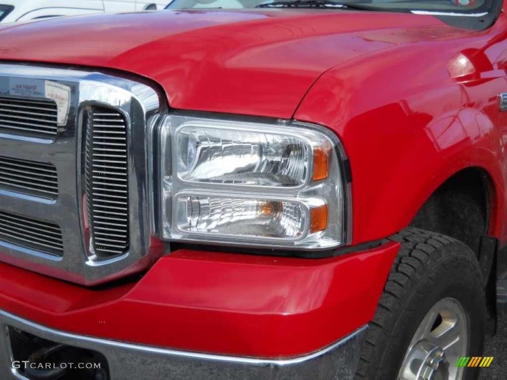 2005 F350 Super Duty Lariat Crew Cab 4x4 - Red / Tan photo #4