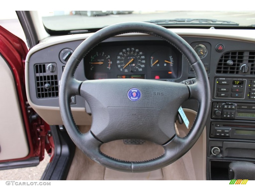 1996 Saab 9000 CS Sand Beige Steering Wheel Photo #59170858