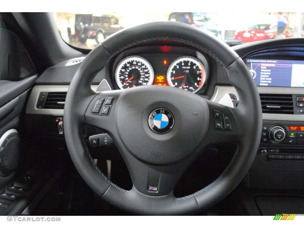 2011 BMW M3 Convertible Black Novillo Leather Steering Wheel Photo #59171650