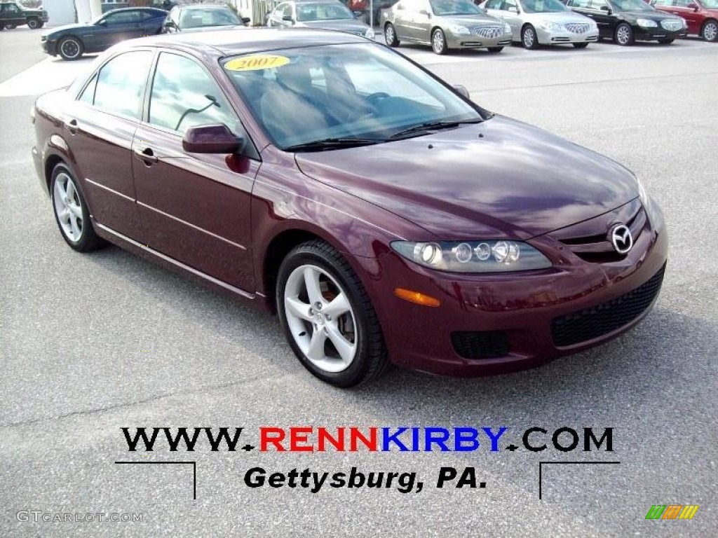 2007 MAZDA6 i Touring Sedan - Dark Cherry Mica / Gray photo #1