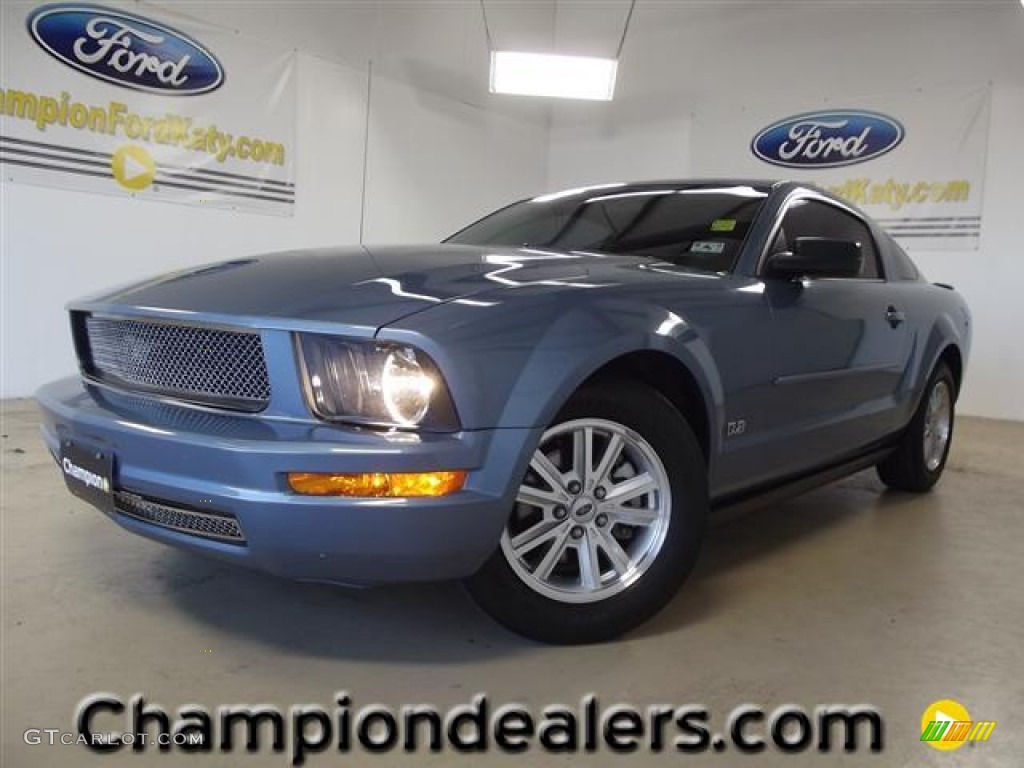 2008 Mustang V6 Deluxe Coupe - Windveil Blue Metallic / Light Graphite photo #1