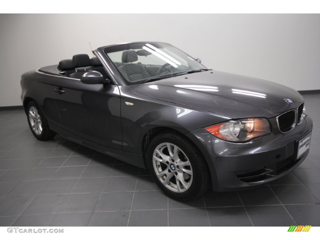 2008 1 Series 128i Convertible - Sparkling Graphite Metallic / Black photo #1