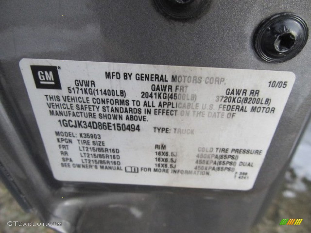 2006 Silverado 3500 LT Regular Cab 4x4 Dually - Graystone Metallic / Dark Charcoal photo #14