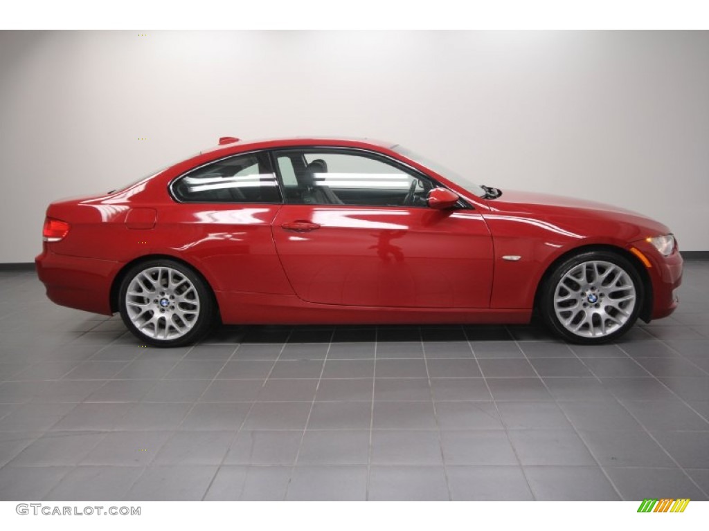 2009 3 Series 328i Coupe - Crimson Red / Black photo #7