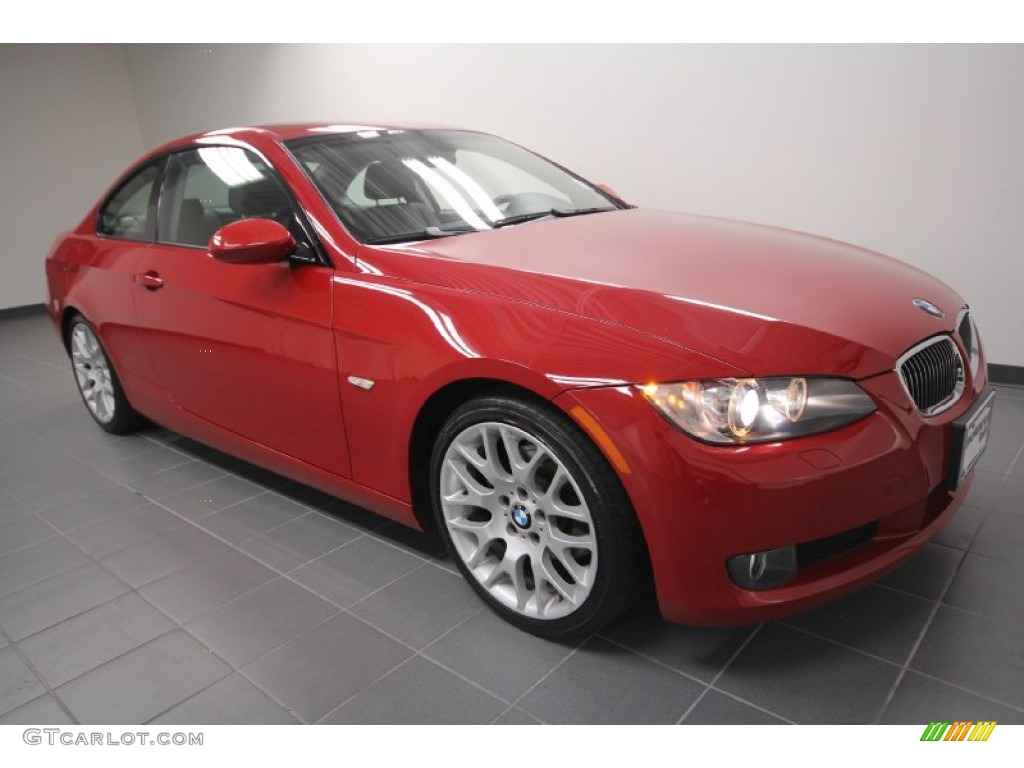 2009 3 Series 328i Coupe - Crimson Red / Black photo #8