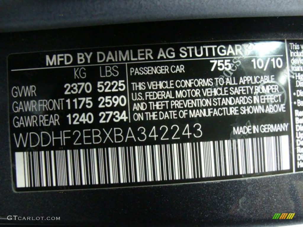 2011 E Color Code 755 for Steel Grey Metallic Photo #59176187