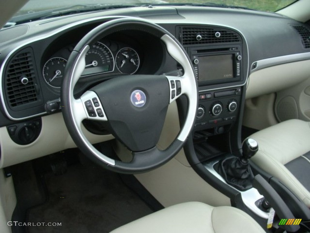 2007 Saab 9-3 Aero Convertible Parchment/Black Dashboard Photo #59176574