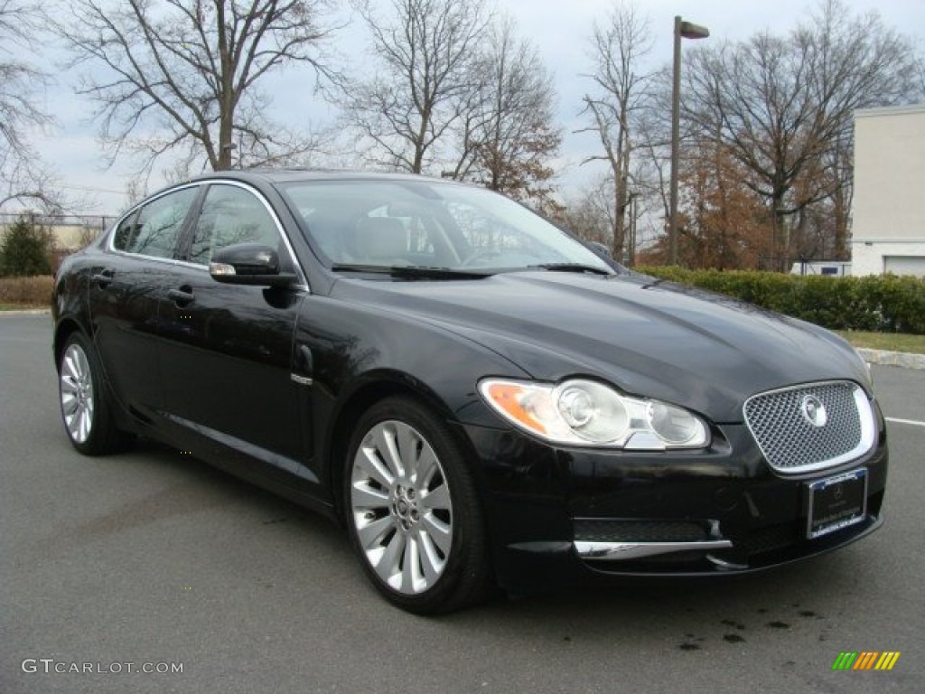 2009 XF Luxury - Ultimate Black Metallic / Ivory/Oyster photo #1